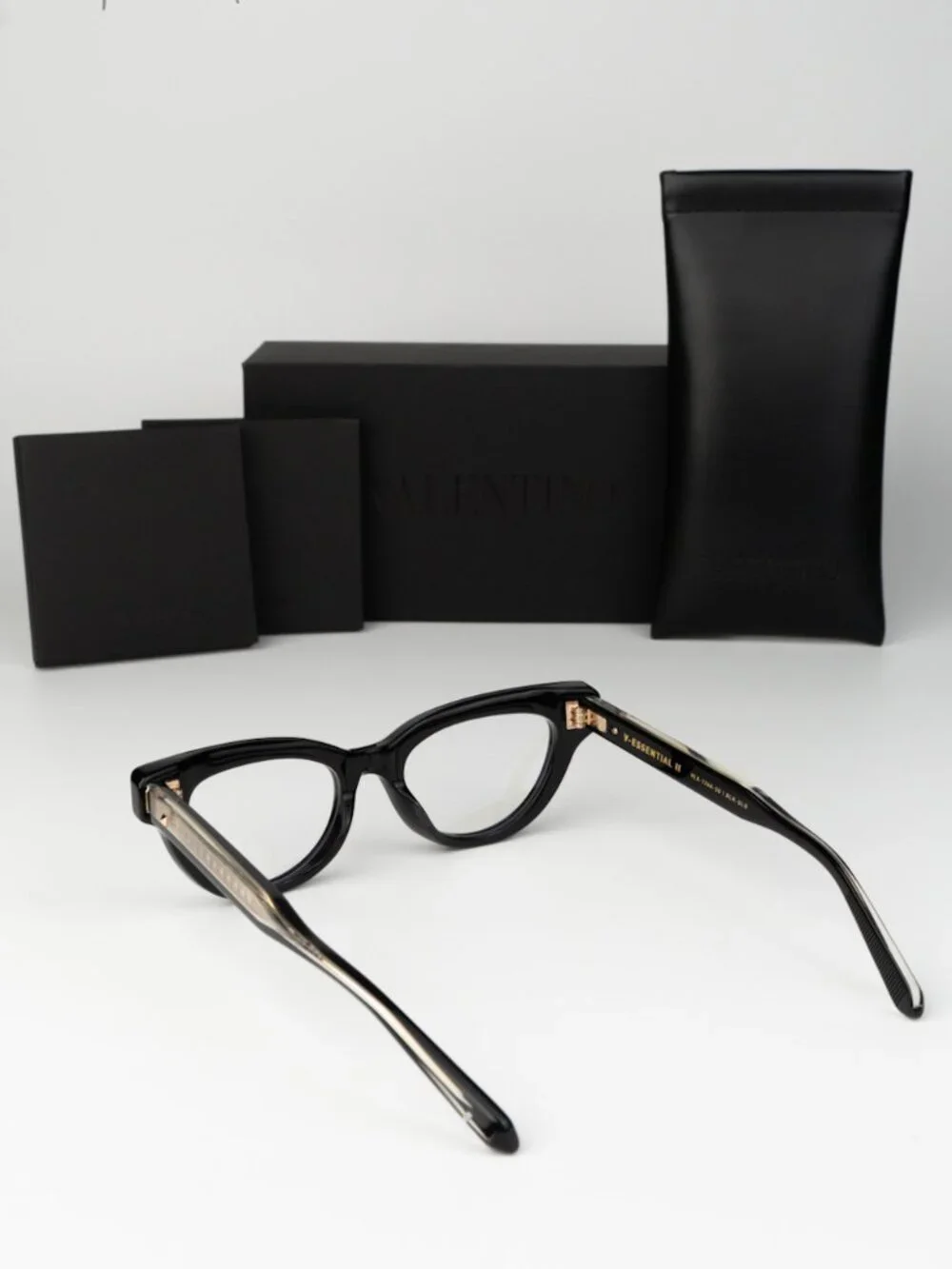 Valentino Women Eyeglasses Shiny Black Cat Eye V-ESSENTIAL II VLX-124 A NEW